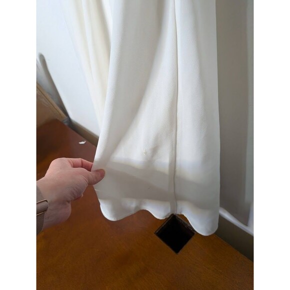 EXPRESS Gold Metallic Mini Dress Size 6 White Chiffon Skirt Cocktail Party Bride - Picture 4 of 7